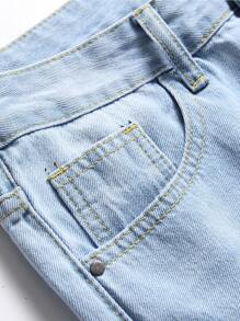 Men Ripped Slant Pocket Jeans