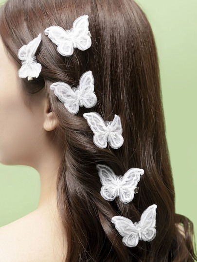Fairycore 5pcs Butterfly Design Hair Clip