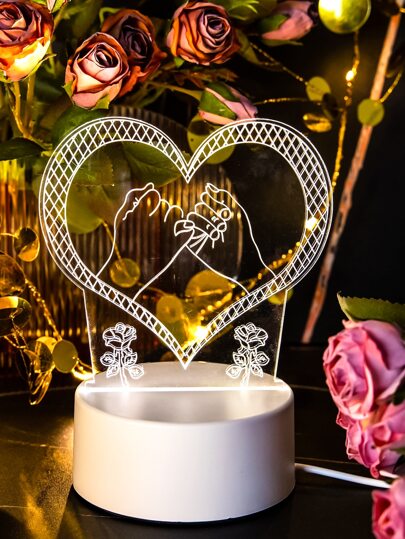 1入組3色可變3D心形燈