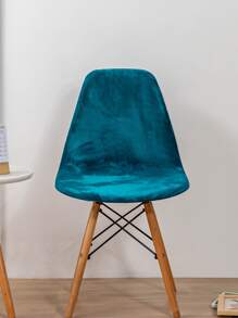 Solid Color Stretchy Chair Slipcover, Blue Polyester Dining Chair Dust Slipcover For Household - Blue - View 3