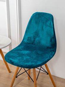 Solid Color Stretchy Chair Slipcover, Blue Polyester Dining Chair Dust Slipcover For Household - Blue - View 4