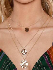 Dây chuyền xếp lớp quyến rũ hình học - Vàng - Xem 1