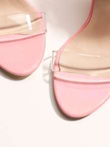 Faux Pearls & Bow Decor Ankle Strap Sandals - Pink - View 4