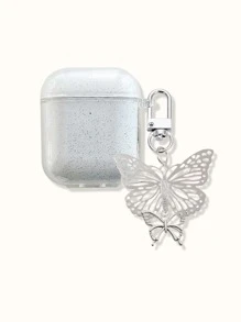 Hộp đựng mặt dây chuyền hình bướm bằng kim loại tương thích với AirPods - Trong sáng - Xem 2