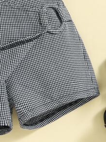 SHEIN Niñas Top tank unicolor & de pata de gallo 2 en 1 Shorts - Multicolor - Ver 5