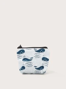 Monedero con estampado de dibujos animados - Blanco - Ver 1