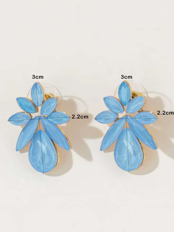 Water Drop Decor Stud Earrings SHEIN USA