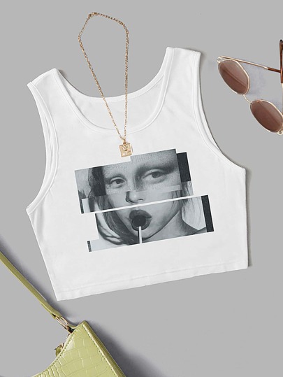 Canotte corte con stampa figura