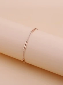 1件简约不锈钢18K镀金高级竹节造型手镯，适合女性佩戴，可拉长手部线条，可调节尺寸，适合开斋节、夏季度假等场合佩戴。 - 玫瑰金 - 查看 9