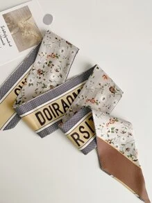 Flower Print Hair Band - Coffee - View 3