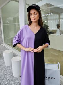 Mulvari 拼接雙色洋裝 - 彩色 - 查看 5