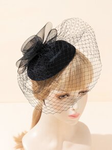 Solid Mesh Flower Gloves & Hat - Black - View 3