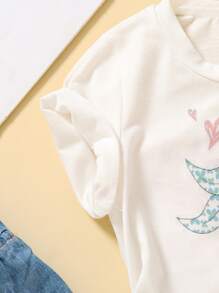 Toddler Girls Figure Graphic Tee - White - View 6