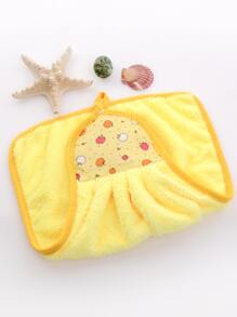 1pc Apple Print Washcloth - Yellow - View 2
