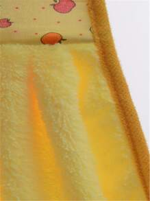 1pc Apple Print Washcloth - Yellow - View 4