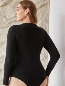 MOTF PREMIUM Body con mezcla de lana tejido - Negro - Ver 2