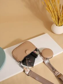 Mini Minimalist  Square Bag With Coin Purse - Khaki - View 6