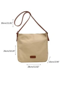 Fashionable Casual Color-Block Canvas Women's Shoulder Bag - Khaki - View 3