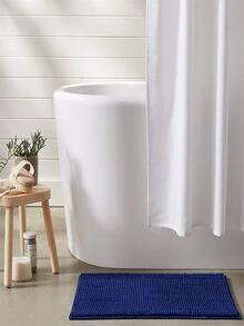 1入組素色雪尼爾防滑浴室毯 - 寶藍色 - 查看 2