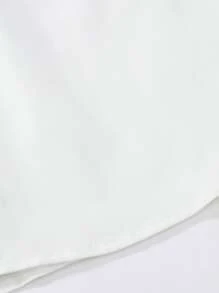 Manfinity Homme Men Letter Patch Detail Cut And Sew Shirt Without Tee - Khaki - View 4