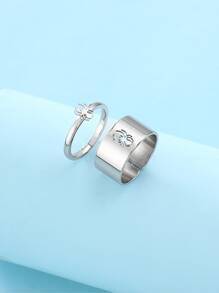 2pcs Spider Decor Ring - Silver - View 3