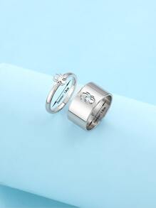 2pcs Spider Decor Ring - Silver - View 4