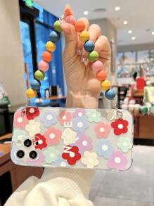 Vỏ điện thoại hoa có dây buộc cườm - Nhiều màu - Xem 2