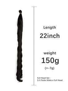 Extensión del pelo largo rizado sintético - Negro - Ver 3
