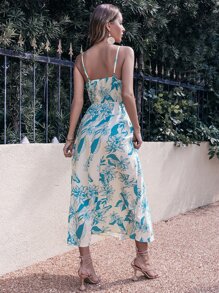 Floral Print Wrap Cami Dress - Multicolor - View 2