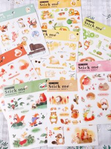 1pc Phim hoạt hình Động vật In Nhãn dán Ngẫu nhiên - Nhiều màu - Xem 1