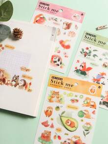 1pc Phim hoạt hình Động vật In Nhãn dán Ngẫu nhiên - Nhiều màu - Xem 3