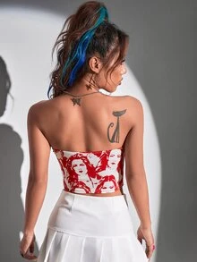 SHEIN Unity Áo nữ Tương phản lông thú giả Con số Giải trí - Nhiều màu - Xem 2