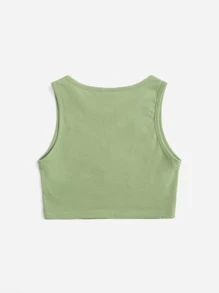 SHEIN Tank Tops & Camis Bé Gái Hoa Ăn mặc đẹp - Màu xanh chanh - Xem 2