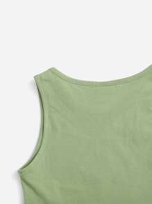 SHEIN Tank Tops & Camis Bé Gái Hoa Ăn mặc đẹp - Màu xanh chanh - Xem 4