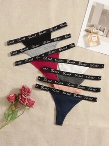 7pack Letter Tape Thong - Multicolor - View 1