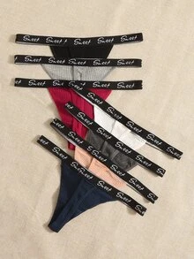 7pack Letter Tape Thong - Multicolor - View 2