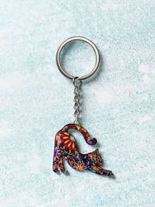 Llavero con estampado floral accesorio gato - Multicolor - Ver 2