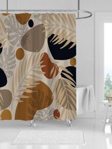 Cortina de ducha con estampado de hoja - Multicolor - Ver 3