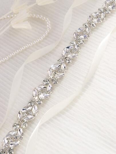 1 pieza Cinturón de novia con decoración de strass para vestido de boda real, accesorio para el Día de San Valentín