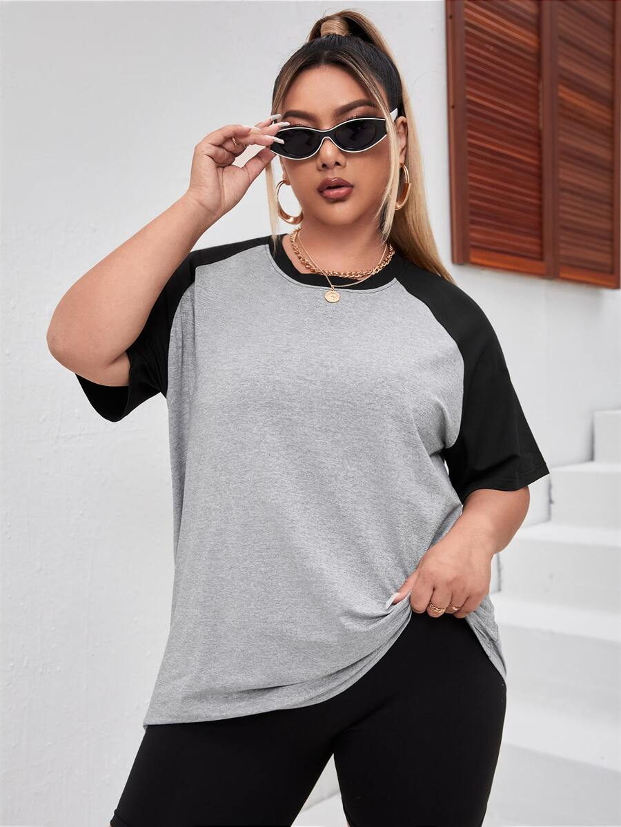 Áo thun Plus size Khối Màu Giải trí - Nhiều màu - Xem 1
