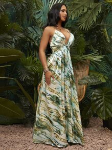 SHEIN SXY Sundress;Beach;Criss Cross Allover Print Dress,Tea Party Dress,Summer Dresses For Women - Multicolor - View 6