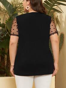 SHEIN Thai sản Hơn Lưới Dobby Áo - màu đen - Xem 2