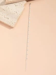 Disc Decor Chain Anklet - Silver - View 3