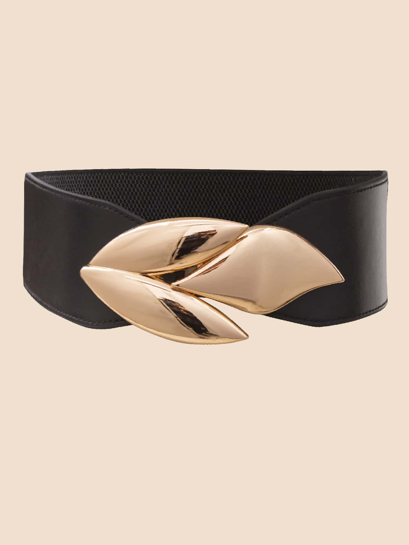 Leaf Decor Corset Belt - Black - View 1