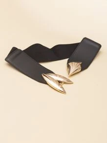 Leaf Decor Corset Belt - Black - View 2