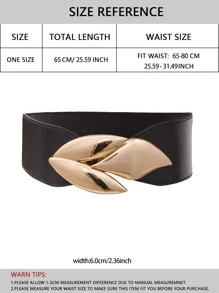 Leaf Decor Corset Belt - Black - View 3