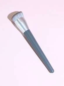 1pc Asymmetric Triangular Tube Wooden Handle Foundation Brush, Bb Cream Makeup Brush Foundation Brush Oblique Head Loose Powder Brush Makeup Tools, Soft Bristles For Smooth Application Perfect For Makeup Artists And Beginners - Blue - View 4