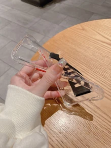 Clear Hand Strap Phone Case - Black - View 4