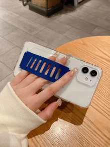 Clear Hand Strap Phone Case - Blue - View 2