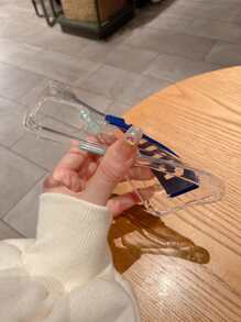 Clear Hand Strap Phone Case - Blue - View 4